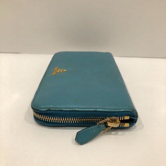 Prada Blue Zip Around Long Wallet Sku#84136 (Gently used) - Picture 3 of 15